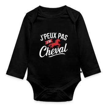 Intense Red Rider - Organic Longsleeve Baby Bodysuit - black - Front