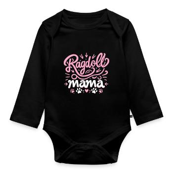 Ragdoll Mama Ragdolls Besitzer Katzenliebhaber - Baby Bio-Langarm-Body - Schwarz - Vorne