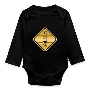 Gift for Stella - Organic Longsleeve Baby Bodysuit - black - Front