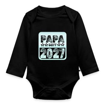 Papa 2027 - Baby Bio-Langarm-Body - Schwarz - Vorne