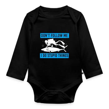 Dive - Organic Longsleeve Baby Bodysuit - black - Front