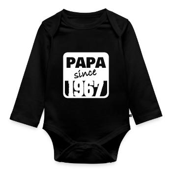 Vater 1967 - Baby Bio-Langarm-Body - Schwarz - Vorne