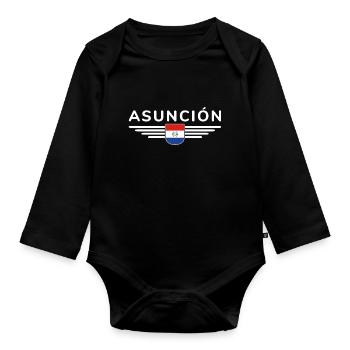 Asunción Souvenir T-Shirt - Baby Bio-Langarm-Body - Schwarz - Vorne