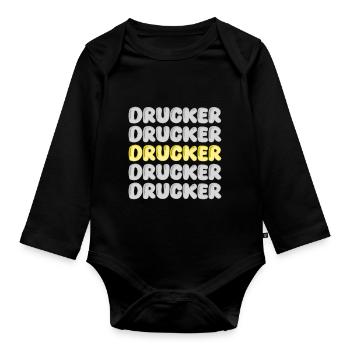 Gift for Printer - Organic Longsleeve Baby Bodysuit - black - Front