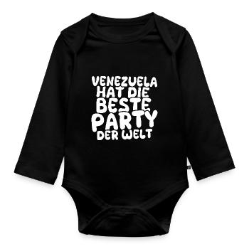 Venezuela as a holiday destination - Organic Longsleeve Baby Bodysuit - black - Front