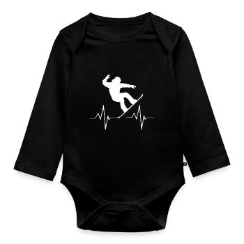 Snowboard Snowboarding Snowboard Holidays Snowboarders - Organic Longsleeve Baby Bodysuit - black - Front