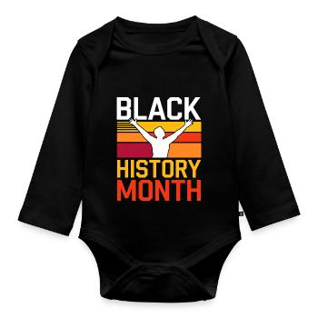 black history month 2025 - Body Bébé bio manches longues - noir - Devant