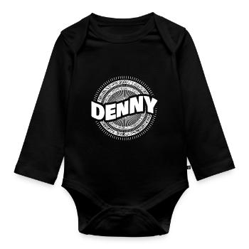 Denny als Geschenkidee - Baby Bio-Langarm-Body - Schwarz - Vorne