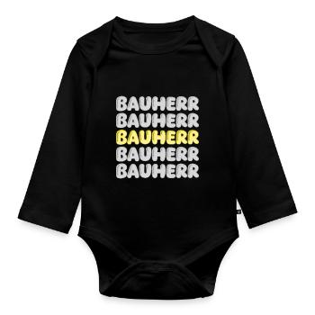 Cadeau pour constructeur - Body Bébé bio manches longues - noir - Devant