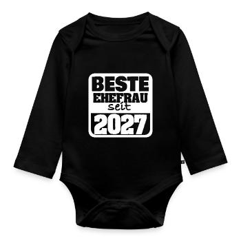 In Love 2027 - Organic Longsleeve Baby Bodysuit - black - Front