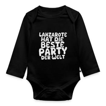 Holiday destination Lanzarote - Organic Longsleeve Baby Bodysuit - black - Front