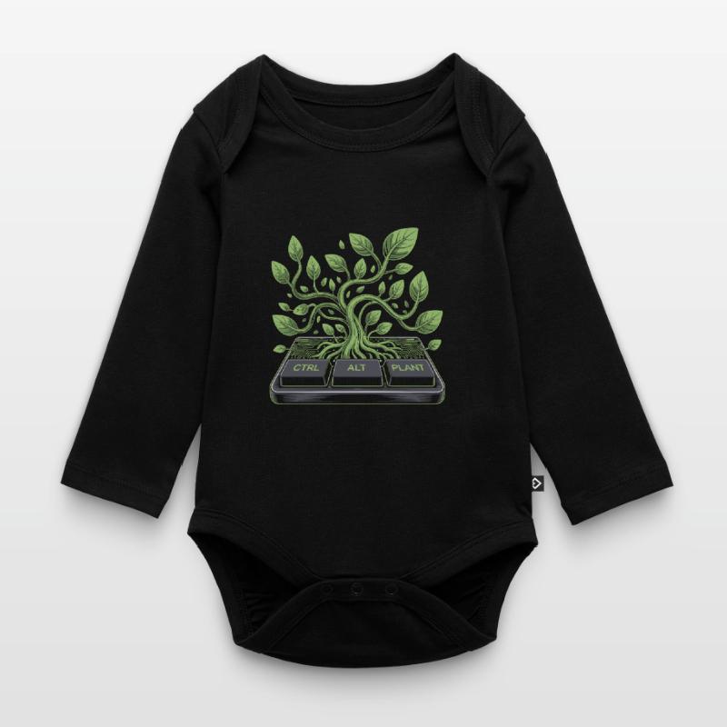 ctrl alt plant garden design Organic Longsleeve Baby Bodysuit