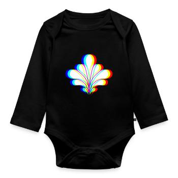 EDM - Flower - Glitch Rave Style - Organic Longsleeve Baby Bodysuit - black - Front