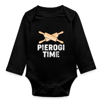 Pologne Polonais Pierogi - Body Bébé bio manches longues - noir - Devant