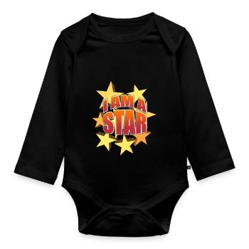 Ich bin ein Star - Baby Bio-Langarm-Body - Schwarz - Vorne
