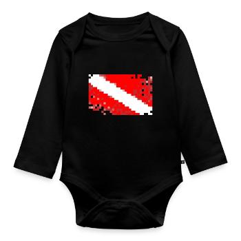 SCUBA DIVE FLAG / Diving / Tauchen / busseig / Diving - Organic Longsleeve Baby Bodysuit - black - Front