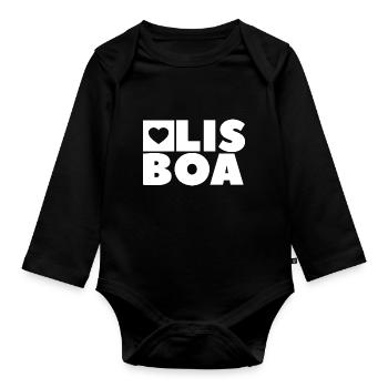 Lisbonne - Body Bébé bio manches longues - noir - Devant