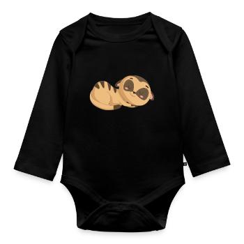meerkat - Organic Longsleeve Baby Bodysuit - black - Front
