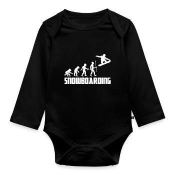 Snowboarding Snowboarder Winter Evolution Schnee - Baby Bio-Langarm-Body - Schwarz - Vorne