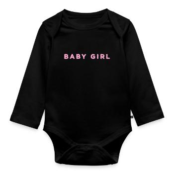 Babygirl Girl Power - Baby Bio-Langarm-Body - Schwarz - Vorne
