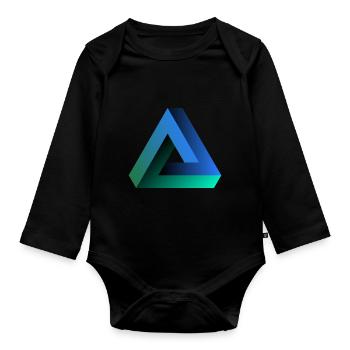 geometrisches Dreieck - Baby Bio-Langarm-Body - Schwarz - Vorne