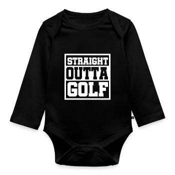 Tout droit sorti du golf cadeau voiture golf - Body Bébé bio manches longues - noir - Devant