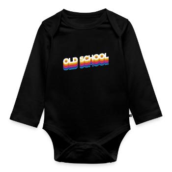 Old school - Baby Bio-Langarm-Body - Schwarz - Vorne