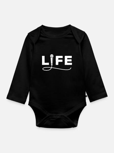 Life - Rap - Rapper - Baby Bio-Langarm-Body - Schwarz