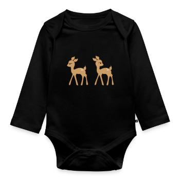 deer 1157862 1280 - Body Bébé bio manches longues - noir - Devant