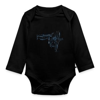 Printed circuit board - Organic Longsleeve Baby Bodysuit - black - Front