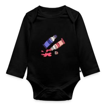 Dyes Tube Stains Ink Coloring - Organic Longsleeve Baby Bodysuit - black - Front