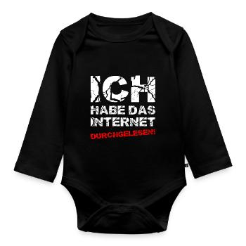 Ich Habe Das Internet Durchgelesen - Baby Bio-Langarm-Body - Schwarz - Vorne