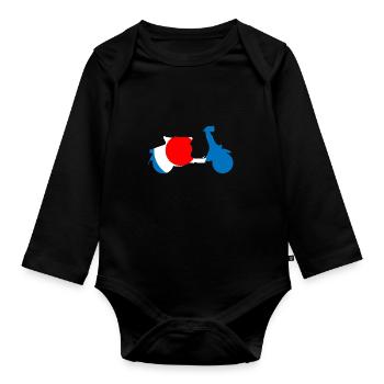 Roundel Target 60s Motorroller - Baby Bio-Langarm-Body - Schwarz - Vorne