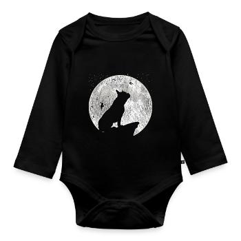 Bulldog français - Body Bébé bio manches longues - noir - Devant