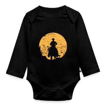 Cowboy - Baby Bio-Langarm-Body - Schwarz - Vorne