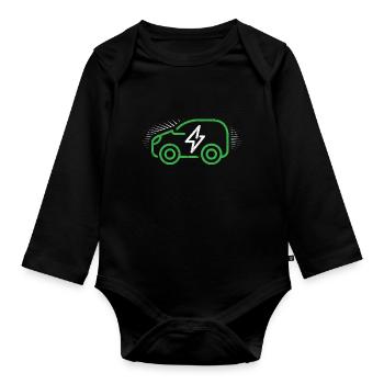 Electric - Organic Longsleeve Baby Bodysuit - black - Front