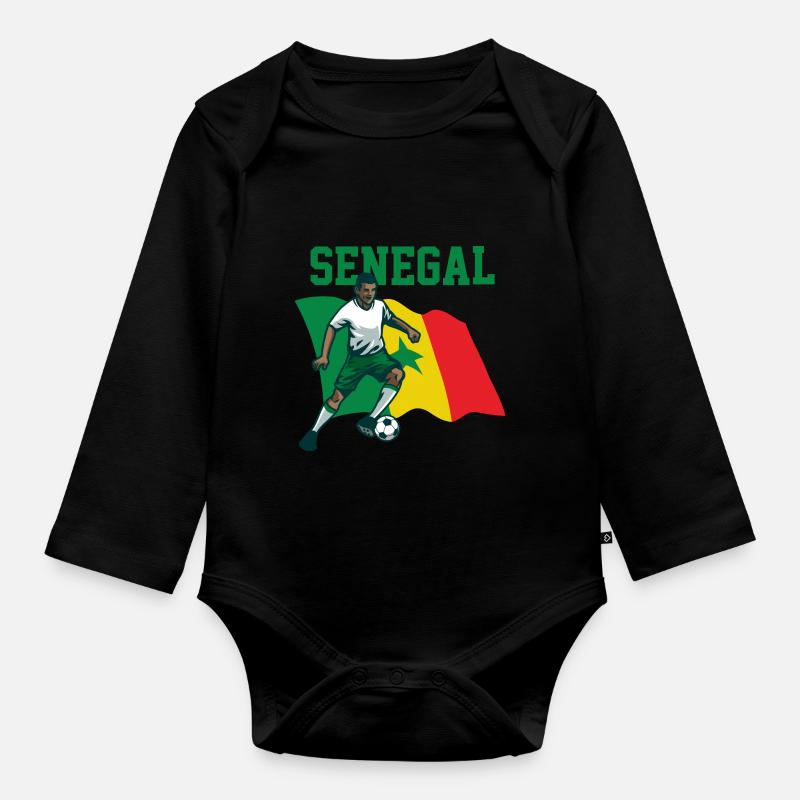 Sénégal Afrique Idée cadeau - Body Bébé bio manches longues - noir