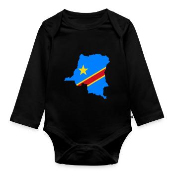 Congo - Organic Longsleeve Baby Bodysuit - black - Front