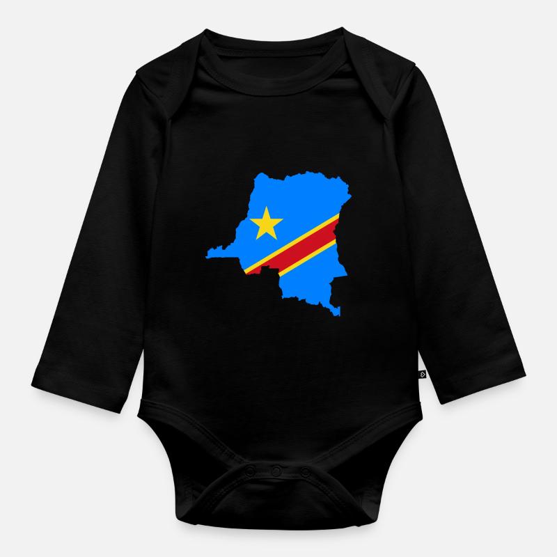 Kongo - Baby Bio-Langarm-Body - Schwarz