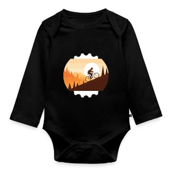 Cycling Bike Bicycle Sport Cycling Biker Cycling - Organic Longsleeve Baby Bodysuit - black - Front