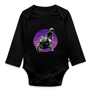 Motorcycle Lifestyle / Motorcycle / Motorcycles biker - Organic Longsleeve Baby Bodysuit - black - Front