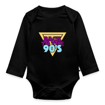 90s 90er - Baby Bio-Langarm-Body - Schwarz - Vorne
