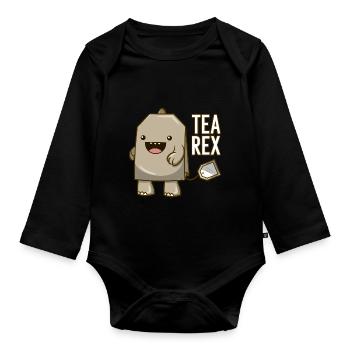 Tea Rex - Baby Bio-Langarm-Body - Schwarz - Vorne