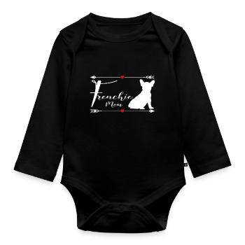 Français Bouledogue - Body Bébé bio manches longues - noir - Devant