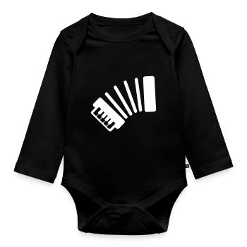 Musique d’accordéon - Body Bébé bio manches longues - noir - Devant