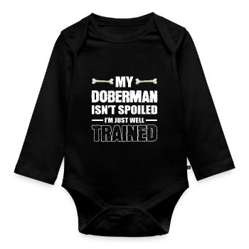 Einfach gut ausgebildet Tiertrainer Geschenk - Baby Bio-Langarm-Body - Schwarz - Vorne