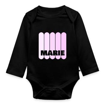 Marie - Body Bébé bio manches longues - noir - Devant