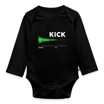 Drum Kick Effet sonore Batterie - Body Bébé bio manches longues - noir - Devant