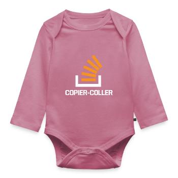 Copier Coller Programmer Software Developer Nerd G - Baby Bio-Langarm-Body - Mauve - Vorne