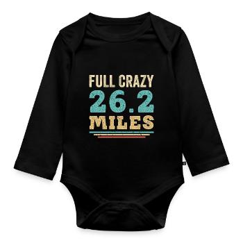 26.2 Meilen Marathon - Marathonläufer - Baby Bio-Langarm-Body - Schwarz - Vorne